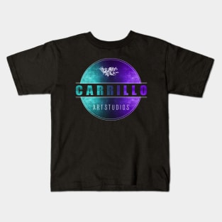 carrillo art studios logo blue n purple Kids T-Shirt